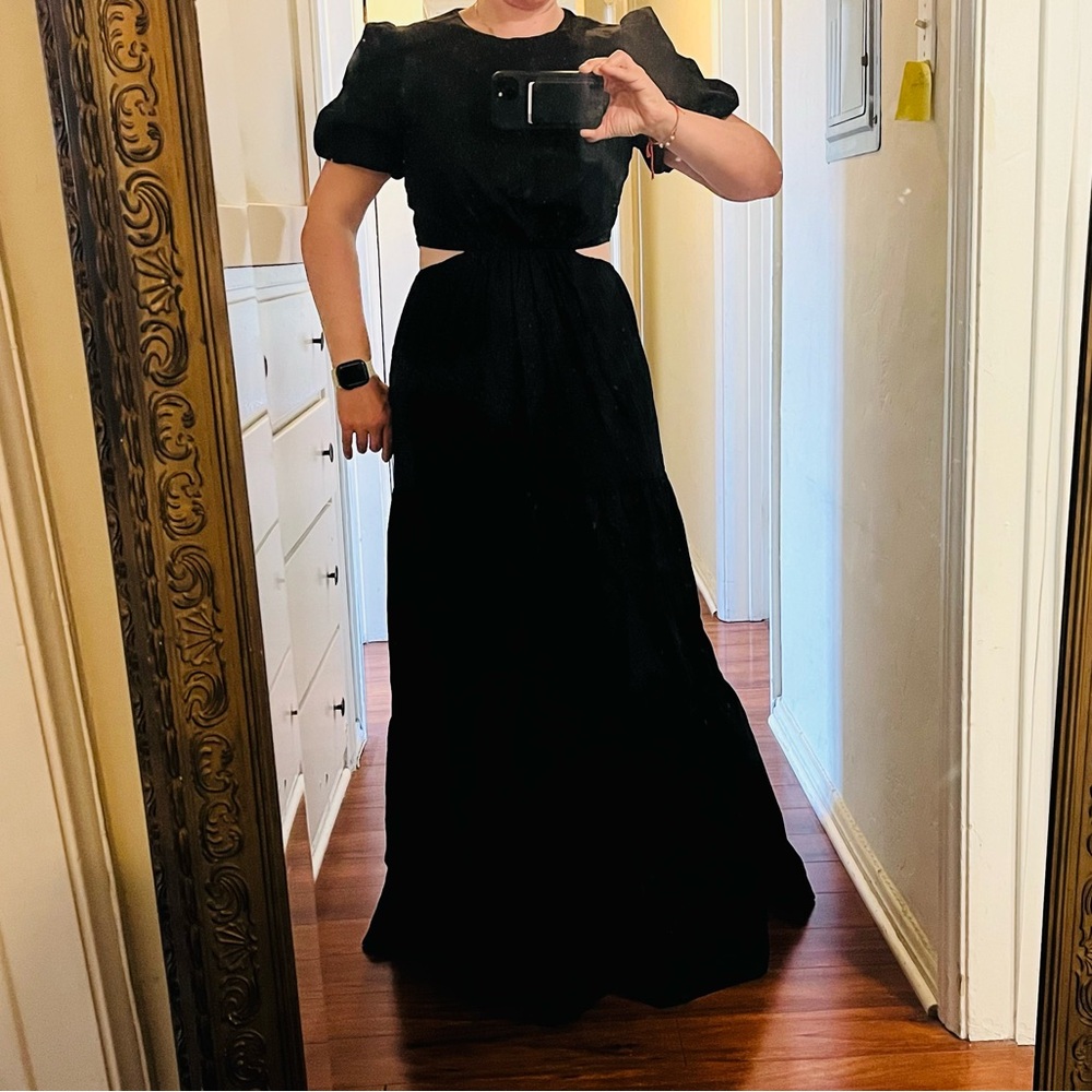 Wayf black cutout maxi dress size medium. Never worn with tags.